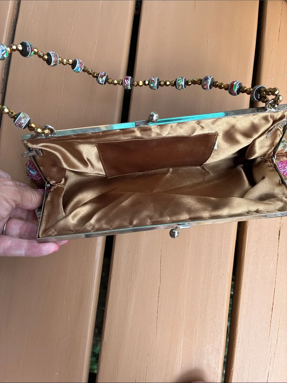 VintageBeaded Floral Embroidered Evening Clutch in Multicolor